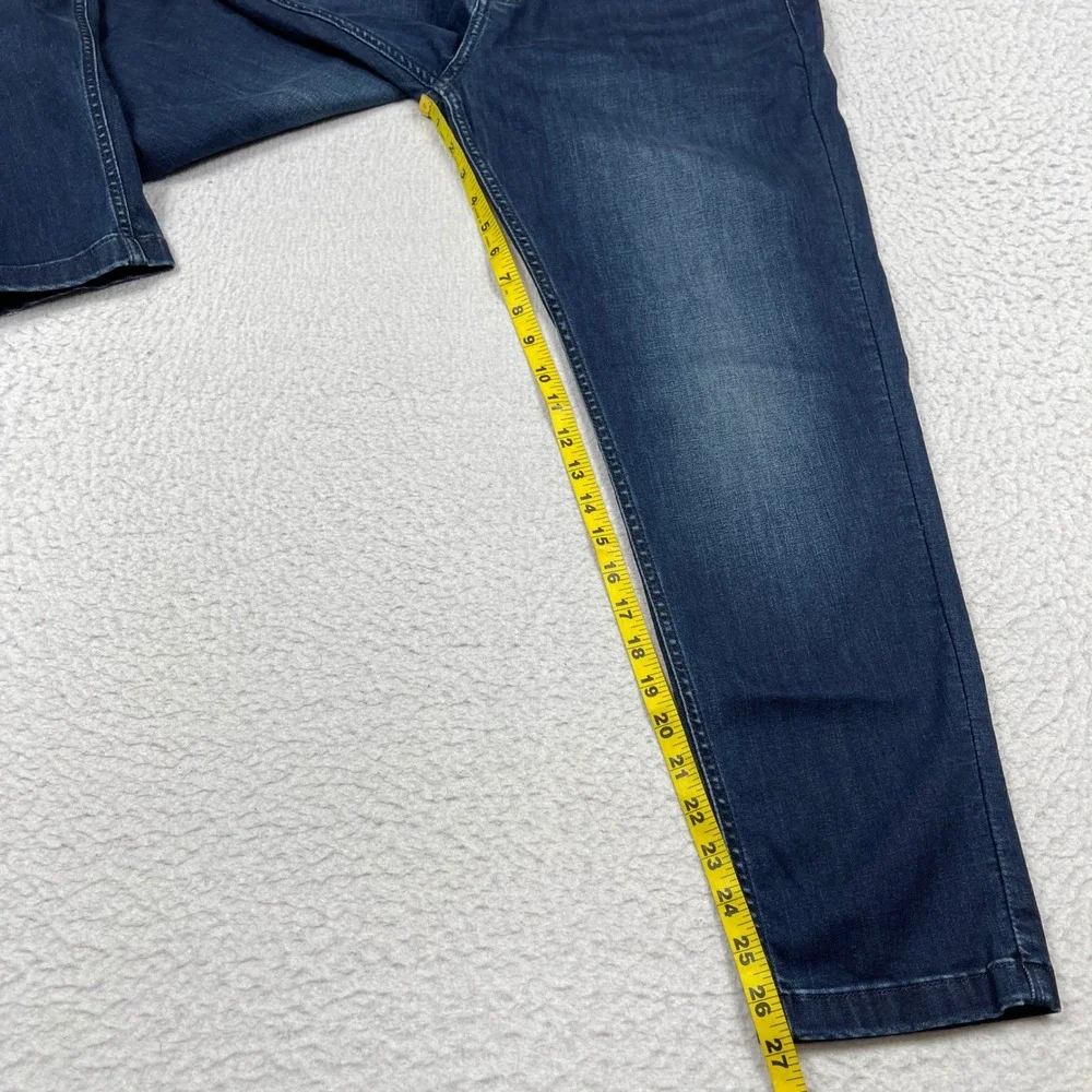 Mugsy Fultons Tapered Jeans Mens 35x30 Blue Stretch Dark Wash Denim Casual Pants